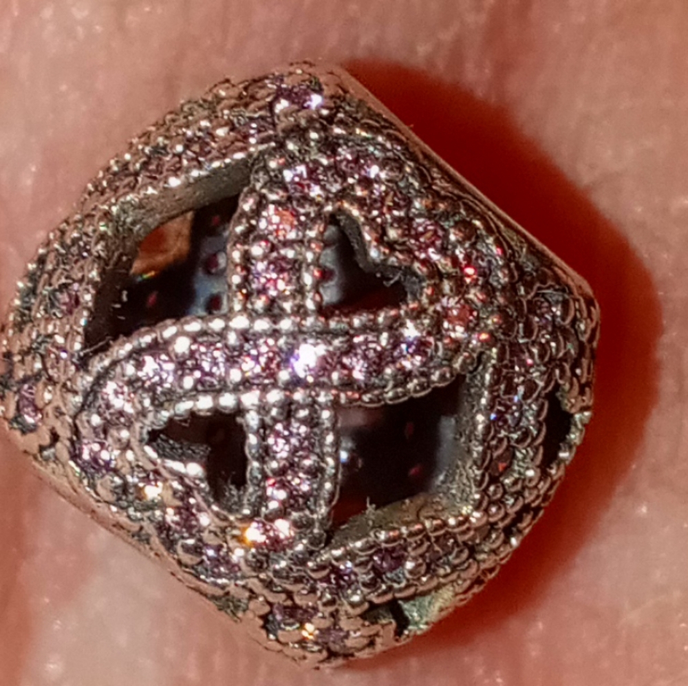 PINK PANDORA PAVE CHARM.SO PRETTY..